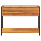 vidaXL Plantenbak met schap 45x45x80 cm massief acaciahout en staal
