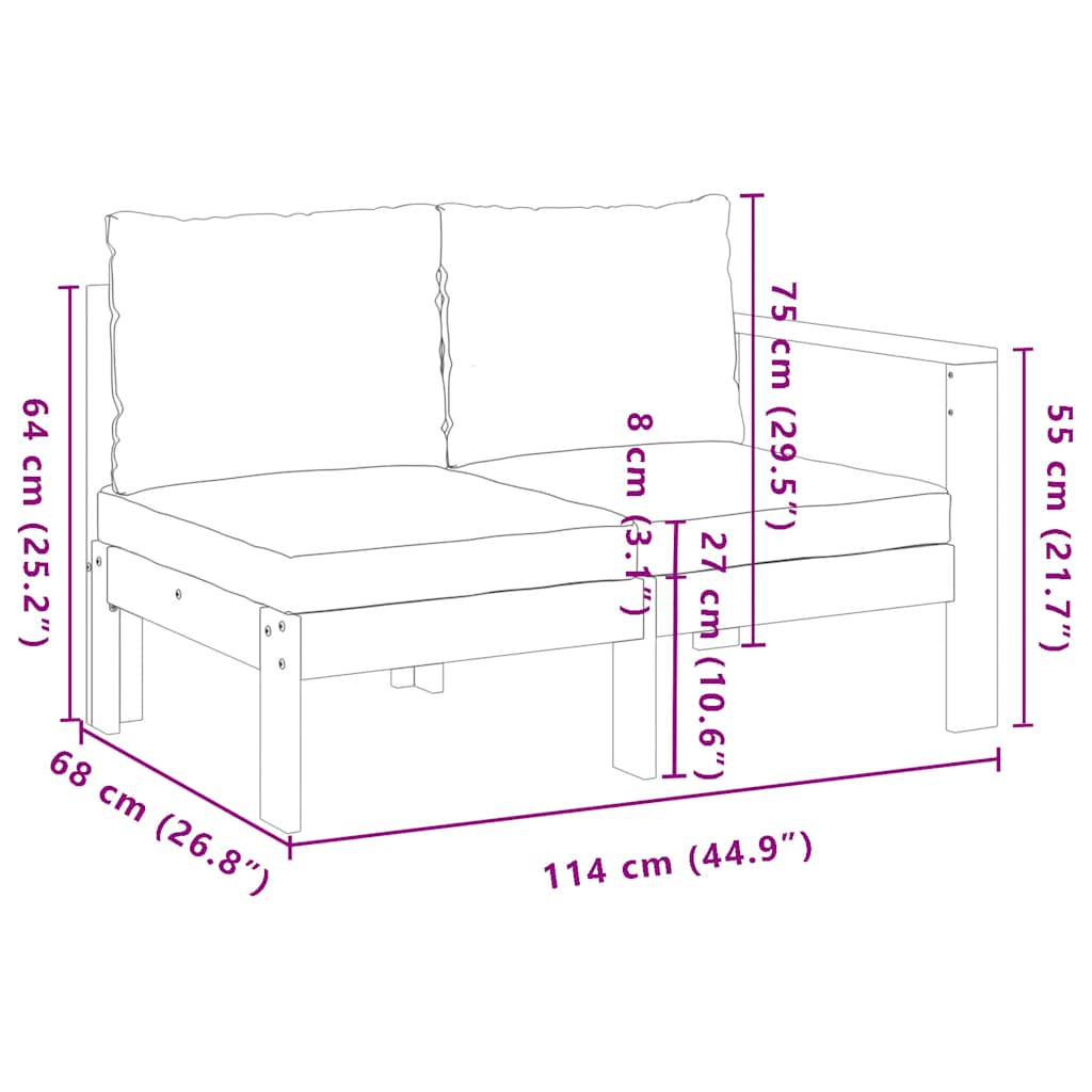 vidaXL Garden Table 100x50x27 cm Solid Acacia Wood
