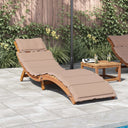 vidaXL Sun Lounger with Cushion Solid Acacia Wood Beige
