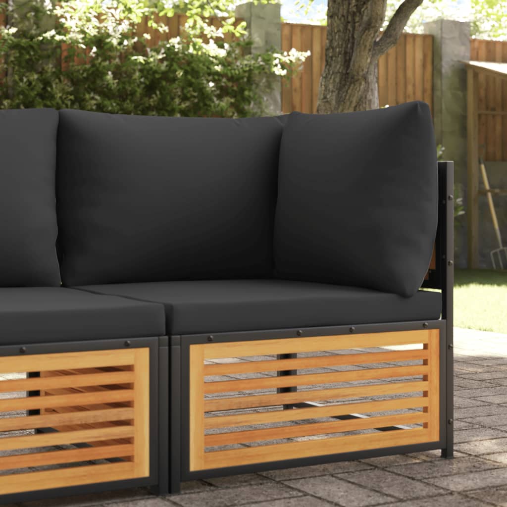vidaXL Garden Corner Sofa with Cushions Solid Acacia Wood