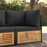 vidaXL Garden Corner Sofa with Cushions Solid Acacia Wood