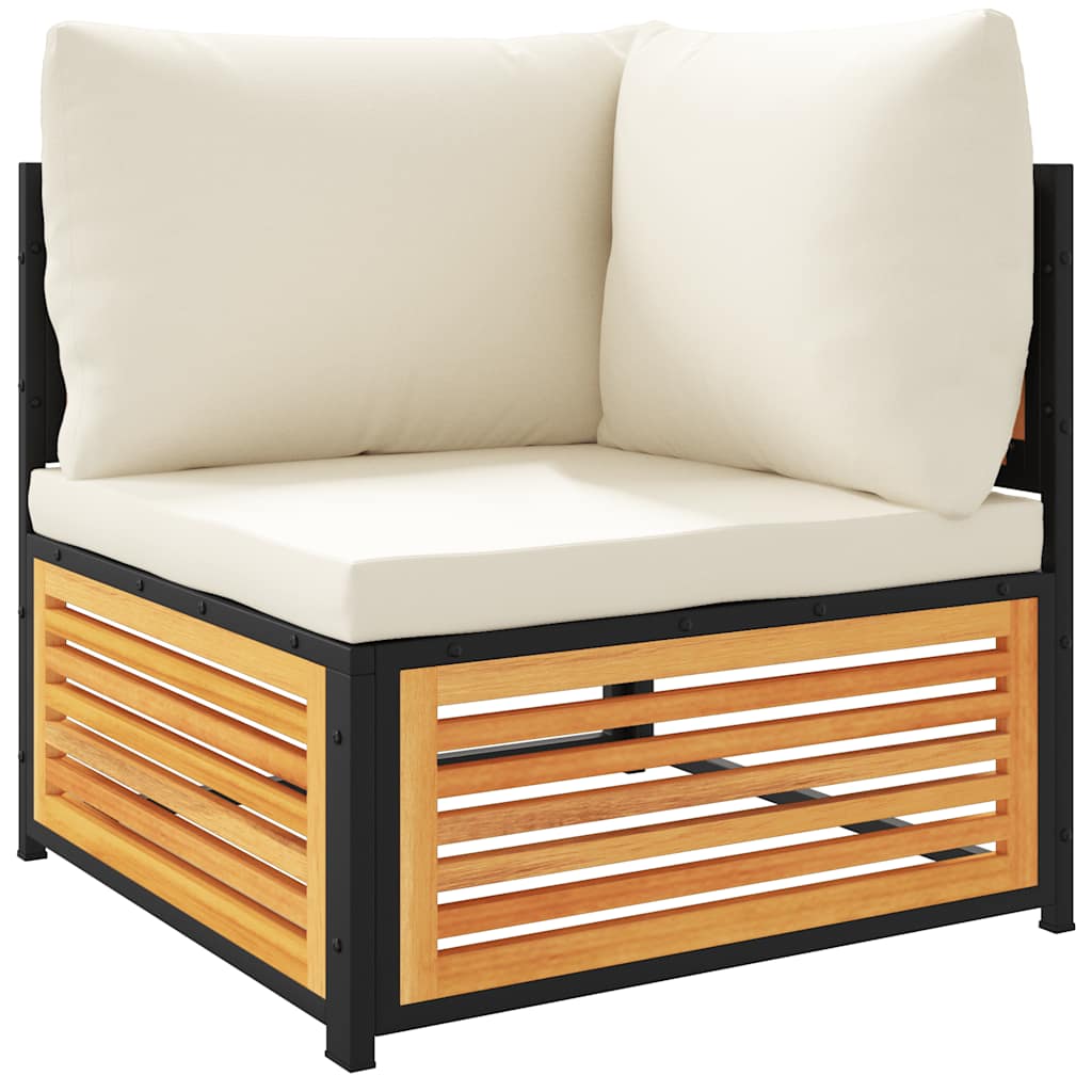 vidaXL Garden Corner Sofa with Cushions Solid Acacia Wood