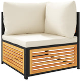 vidaXL Garden Corner Sofa with Cushions Solid Acacia Wood
