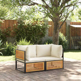 vidaXL Garden Corner Sofa with Cushions Solid Acacia Wood