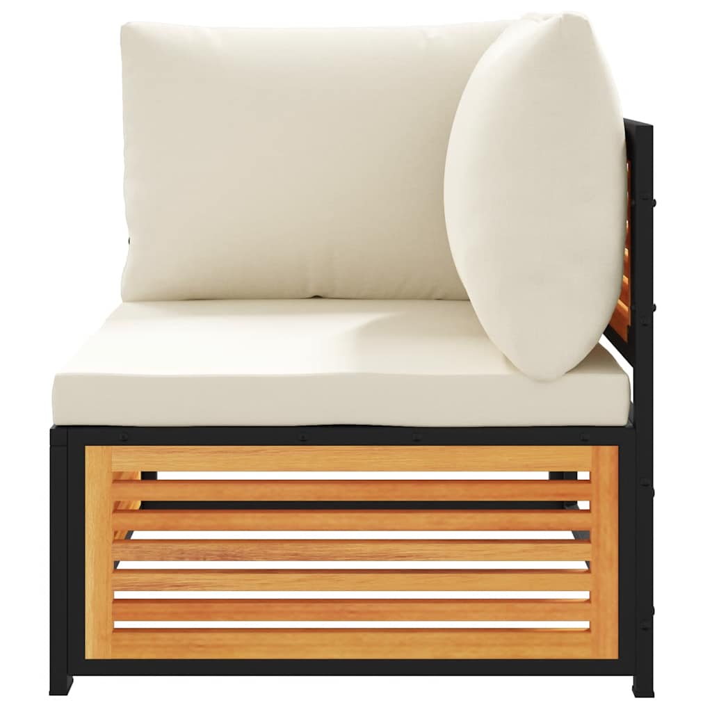 vidaXL Garden Corner Sofa with Cushions Solid Acacia Wood