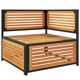 vidaXL Garden Corner Sofa with Cushions Solid Acacia Wood