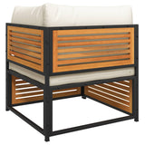vidaXL Garden Corner Sofa with Cushions Solid Acacia Wood