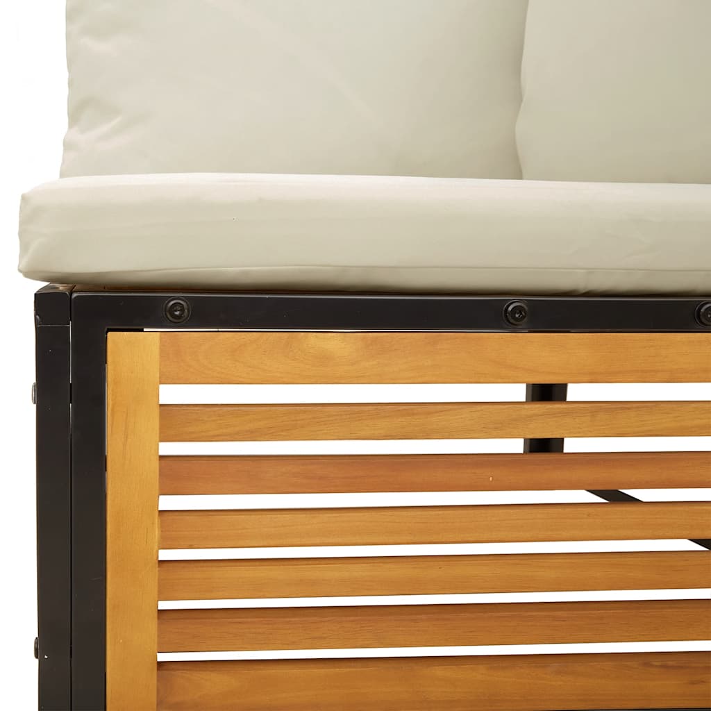 vidaXL Garden Corner Sofa with Cushions Solid Acacia Wood