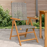 vidaXL Tuinstoelen 4 st verstelbaar poly rattan en massief hout zwart