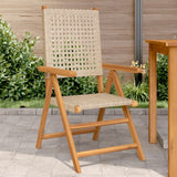 vidaXL Tuinstoelen 4 st verstelbaar poly rattan en massief hout zwart