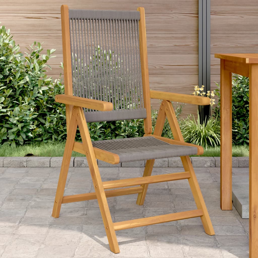 vidaXL Tuinstoelen 4 st verstelbaar massief acaciahout zwart