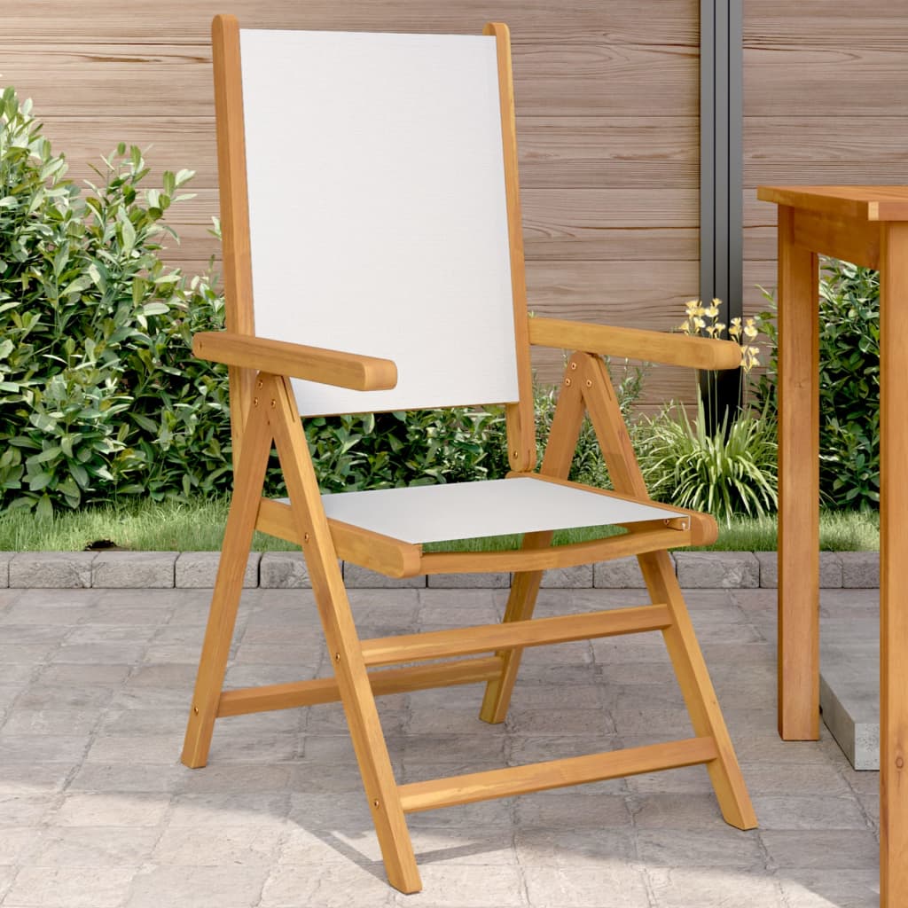 vidaXL Tuinstoelen 4 st massief hout en stof crèmewit