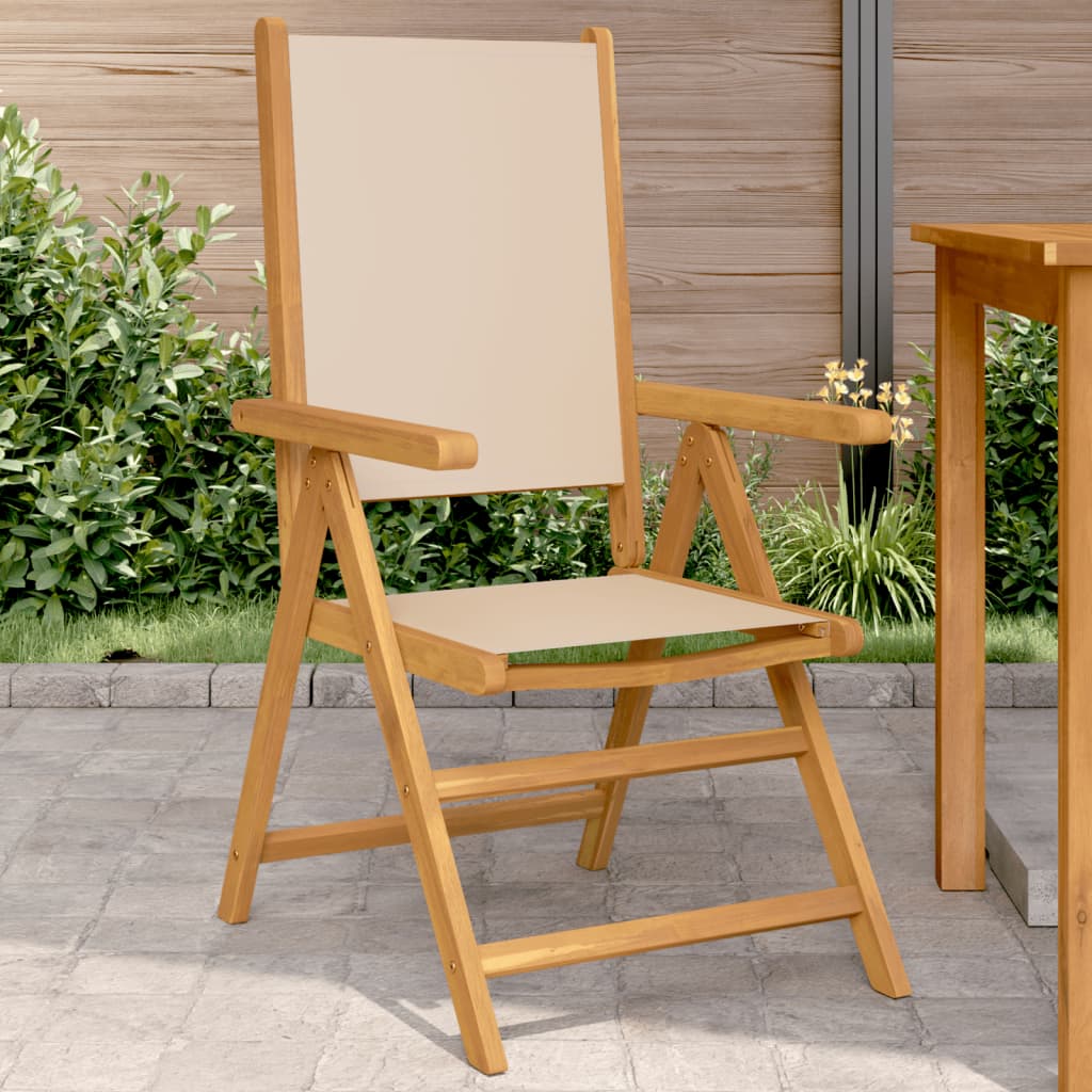vidaXL Tuinstoelen 4 st massief hout en stof crèmewit
