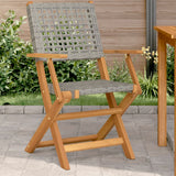 vidaXL Tuinstoelen 4 st inklapbaar poly rattan en massief hout zwart