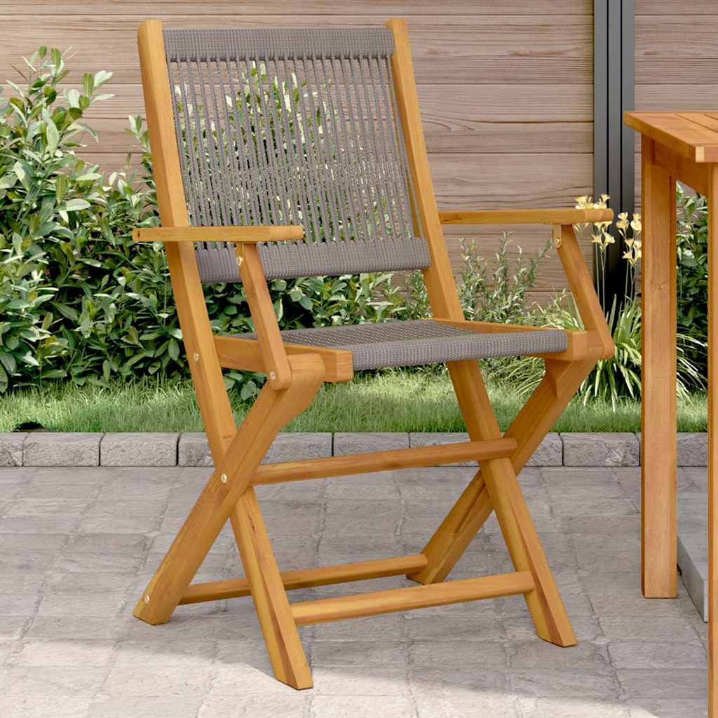 vidaXL Tuinstoelen 4 st inklapbaar massief acaciahout zwart