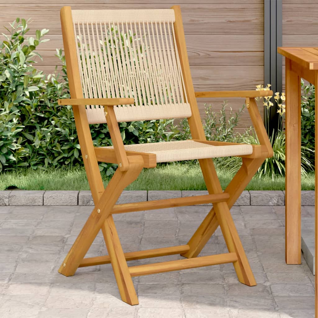 vidaXL Tuinstoelen 4 st inklapbaar massief acaciahout zwart