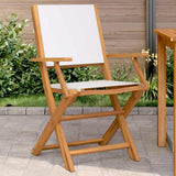 vidaXL Tuinstoelen 4 st inklapbaar massief hout en stof crèmewit