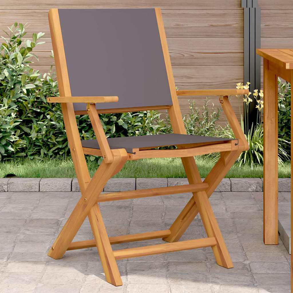 vidaXL Tuinstoelen 4 st inklapbaar massief hout en stof crèmewit