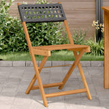 vidaXL Tuinstoelen 4 st inklapbaar poly rattan en massief hout zwart