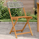 vidaXL Tuinstoelen 4 st inklapbaar poly rattan en massief hout zwart