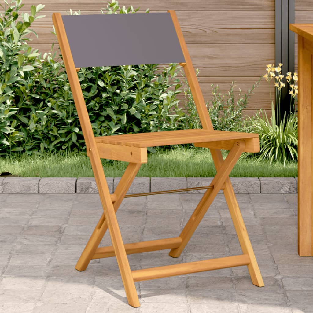 vidaXL Tuinstoelen 4 st inklapbaar massief hout en stof crèmewit