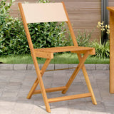 vidaXL Tuinstoelen 4 st inklapbaar massief hout en stof crèmewit