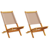 vidaXL Tuinstoelen 4 st inklapbaar massief hout en stof crèmewit