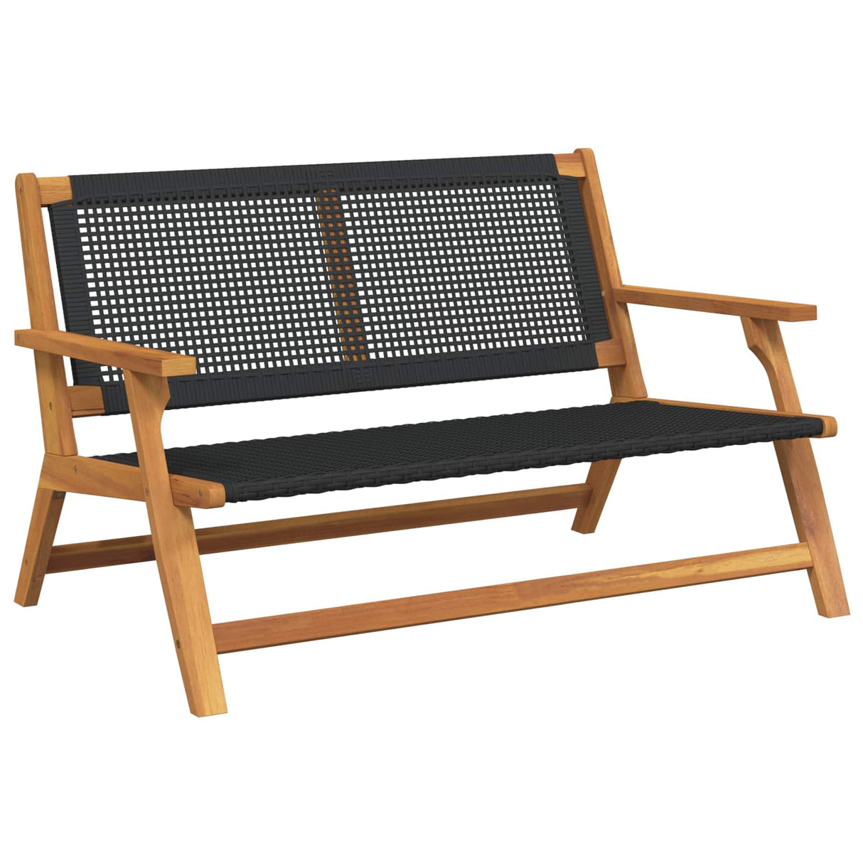 vidaXL Tuinmeubelen Zwart 122 x 78 x 73 cm Massief Acacia Hout