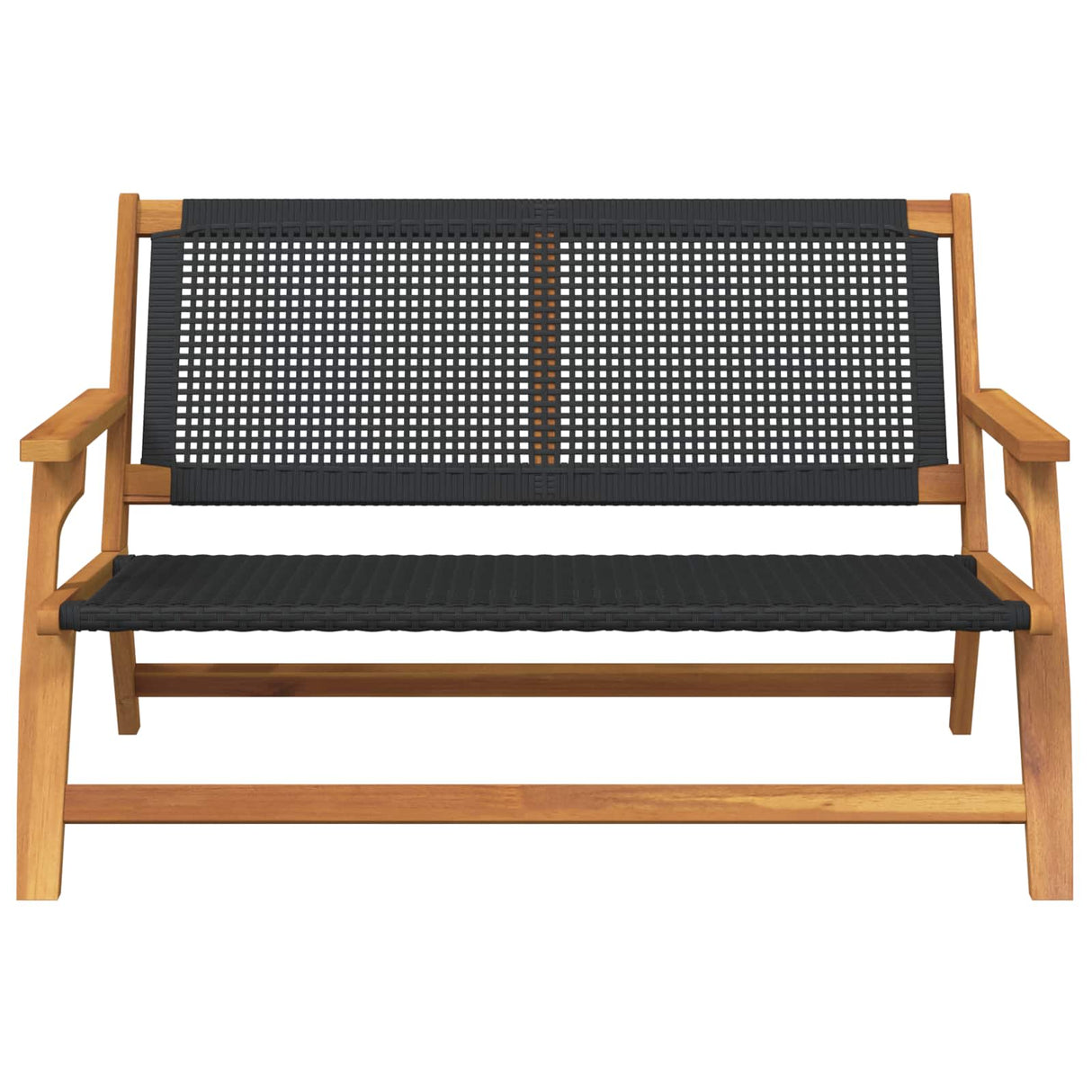 vidaXL Tuinmeubelen Zwart 122 x 78 x 73 cm Massief Acacia Hout