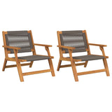 vidaXL Garden Furniture Black 122 x 78 x 73 cm Solid Acacia Wood