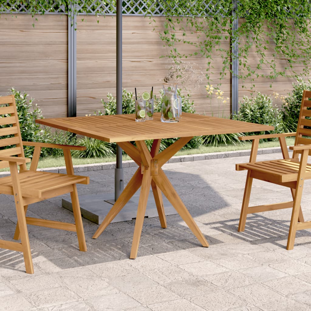 vidaXL Garden Table Square 110x110x75 cm Solid Acacia Wood