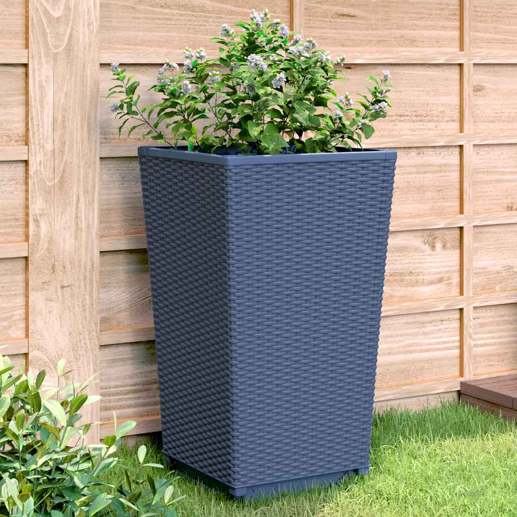 vidaXL Plantenbakken 2 st 32,5x32,5x57 cm polypropeen blauwgrijs