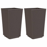 vidaXL Plantenbakken 2 st 32,5x32,5x57 cm polypropeen blauwgrijs