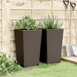 vidaXL Plantenbakken 2 st 32,5x32,5x57 cm polypropeen blauwgrijs