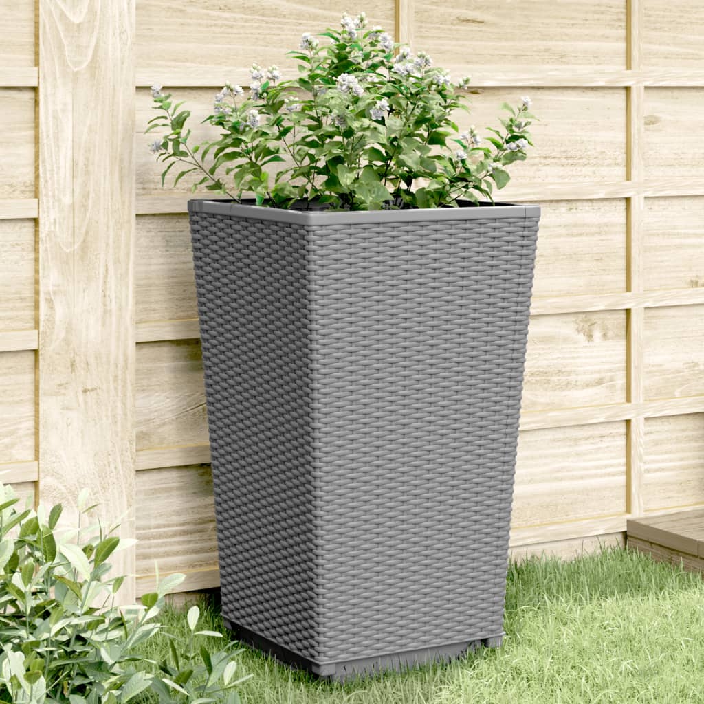 vidaXL Plantenbakken 2 st 32,5x32,5x57 cm polypropeen blauwgrijs