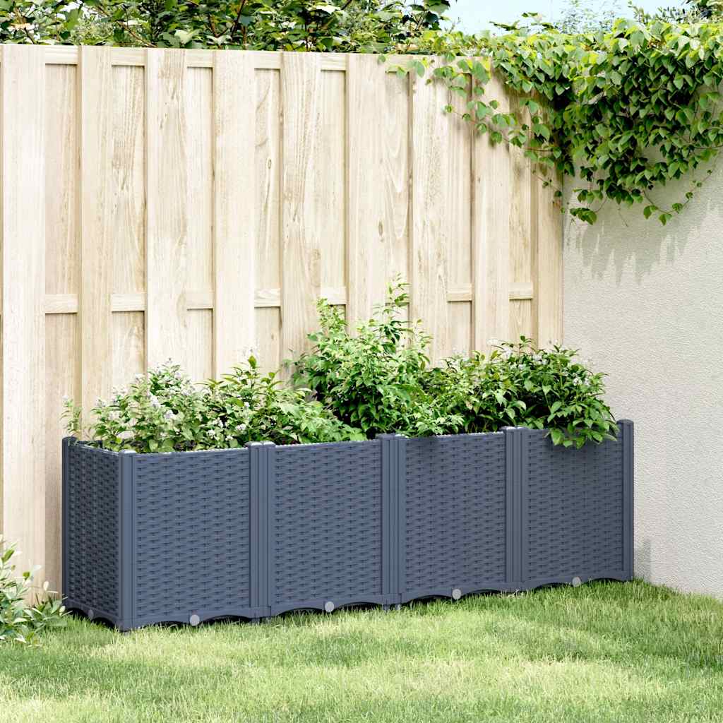 vidaXL Planter 160x40x53 cm polypropylene blue-grey