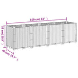 vidaXL Planter 160x40x53 cm polypropylene blue-grey