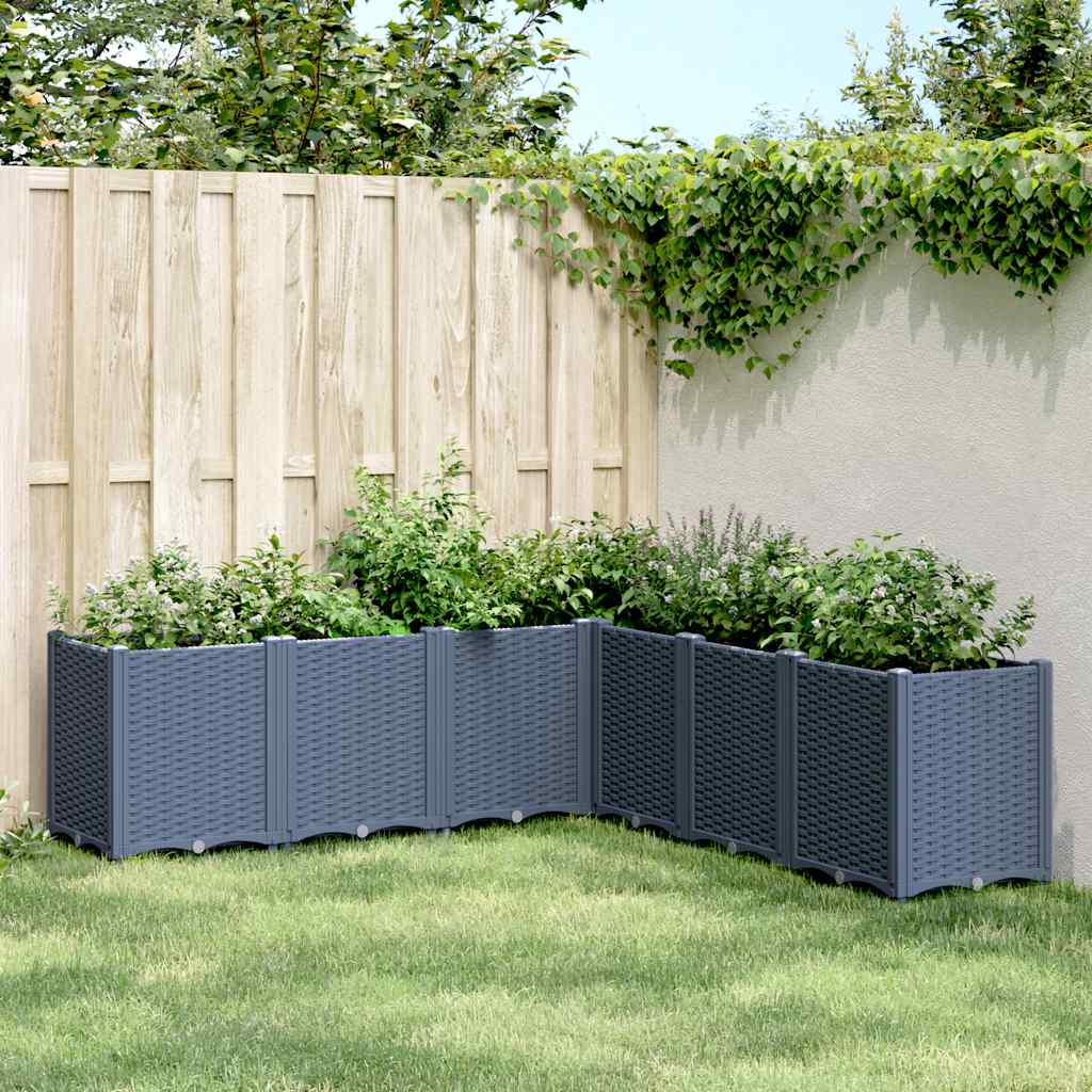 vidaXL Planter 160x40x53 cm polypropylene blue-grey