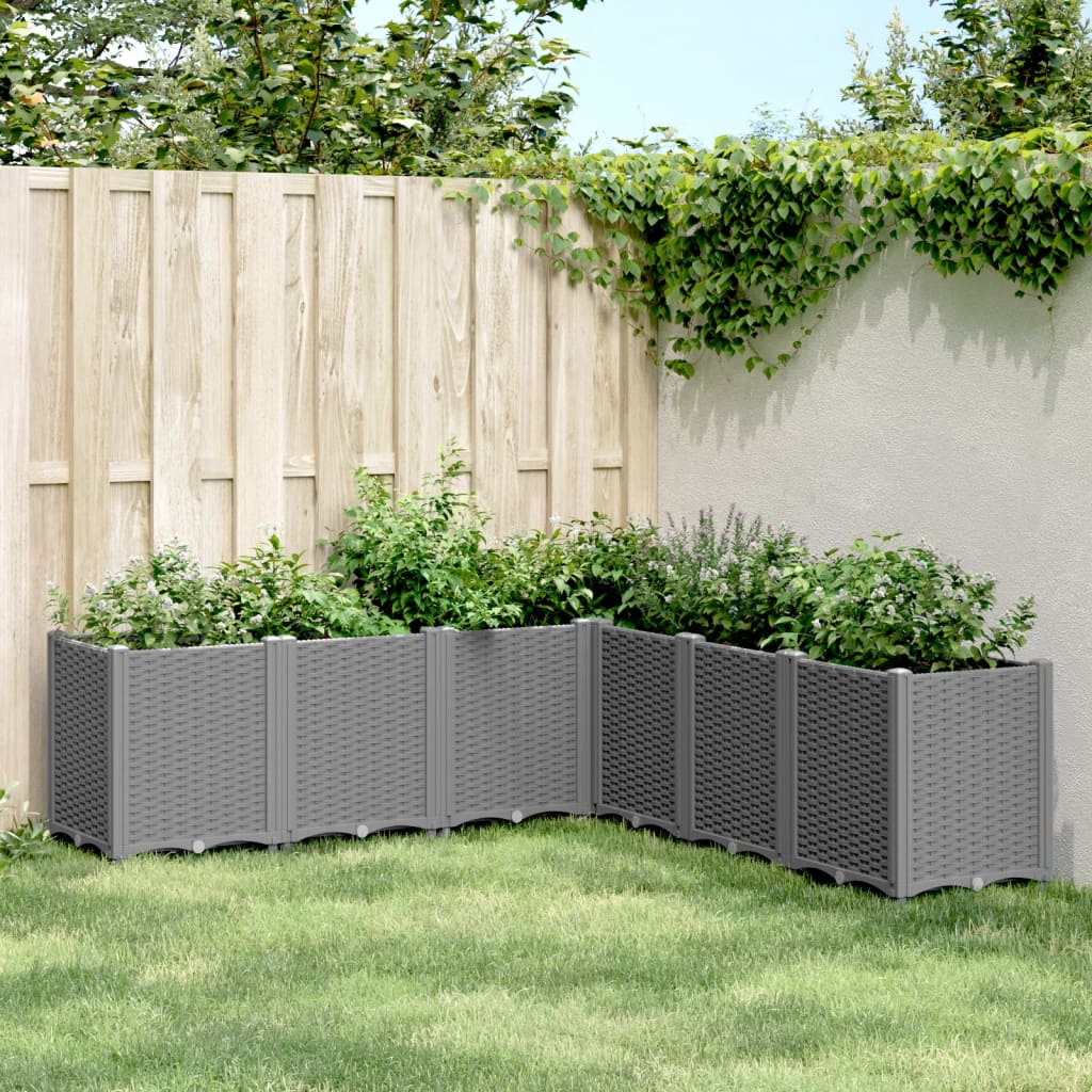 vidaXL Planter 160x40x53 cm polypropylene blue-grey