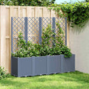 vidaXL Plantenbak met latwerk 160x40x140 cm polypropeen blauwgrijs