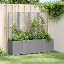 vidaXL Plantenbak met latwerk 160x40x140 cm polypropeen blauwgrijs