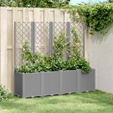 vidaXL Plantenbak met latwerk 160x40x140 cm polypropeen blauwgrijs