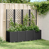 vidaXL Plantenbak met latwerk 160x40x140 cm polypropeen blauwgrijs