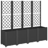 vidaXL Plantenbak met latwerk 160x40x140 cm polypropeen blauwgrijs
