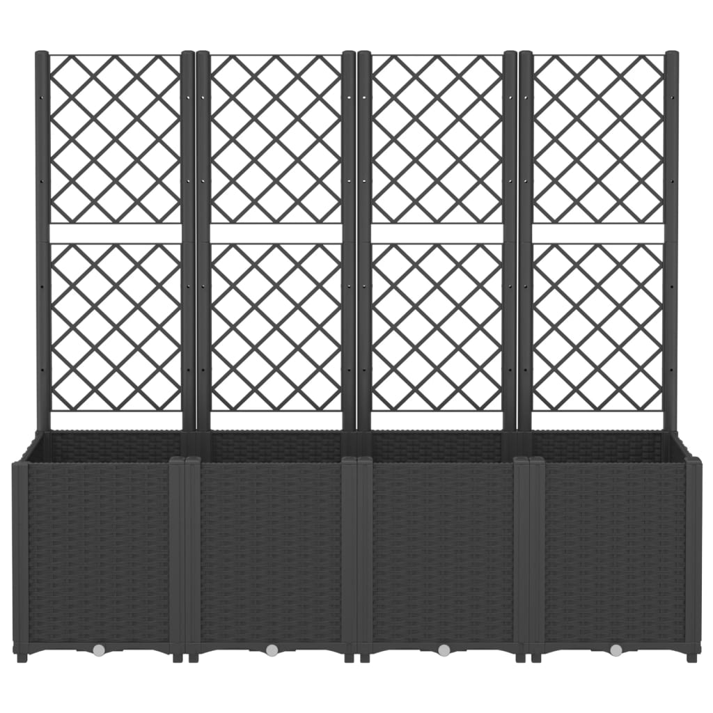 vidaXL Plantenbak met latwerk 160x40x140 cm polypropeen blauwgrijs