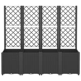 vidaXL Plantenbak met latwerk 160x40x140 cm polypropeen blauwgrijs