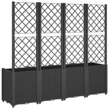 vidaXL Plantenbak met latwerk 160x40x140 cm polypropeen blauwgrijs