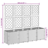 vidaXL Plantenbak met latwerk 160x40x140 cm polypropeen blauwgrijs