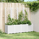 vidaXL Plantenbak met latwerk 160x40x140 cm polypropeen blauwgrijs