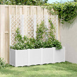 vidaXL Plantenbak met latwerk 160x40x140 cm polypropeen blauwgrijs